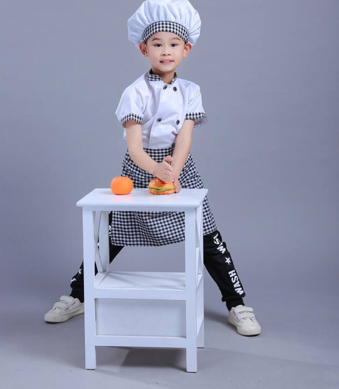 3pcs Children Professional Chef costume