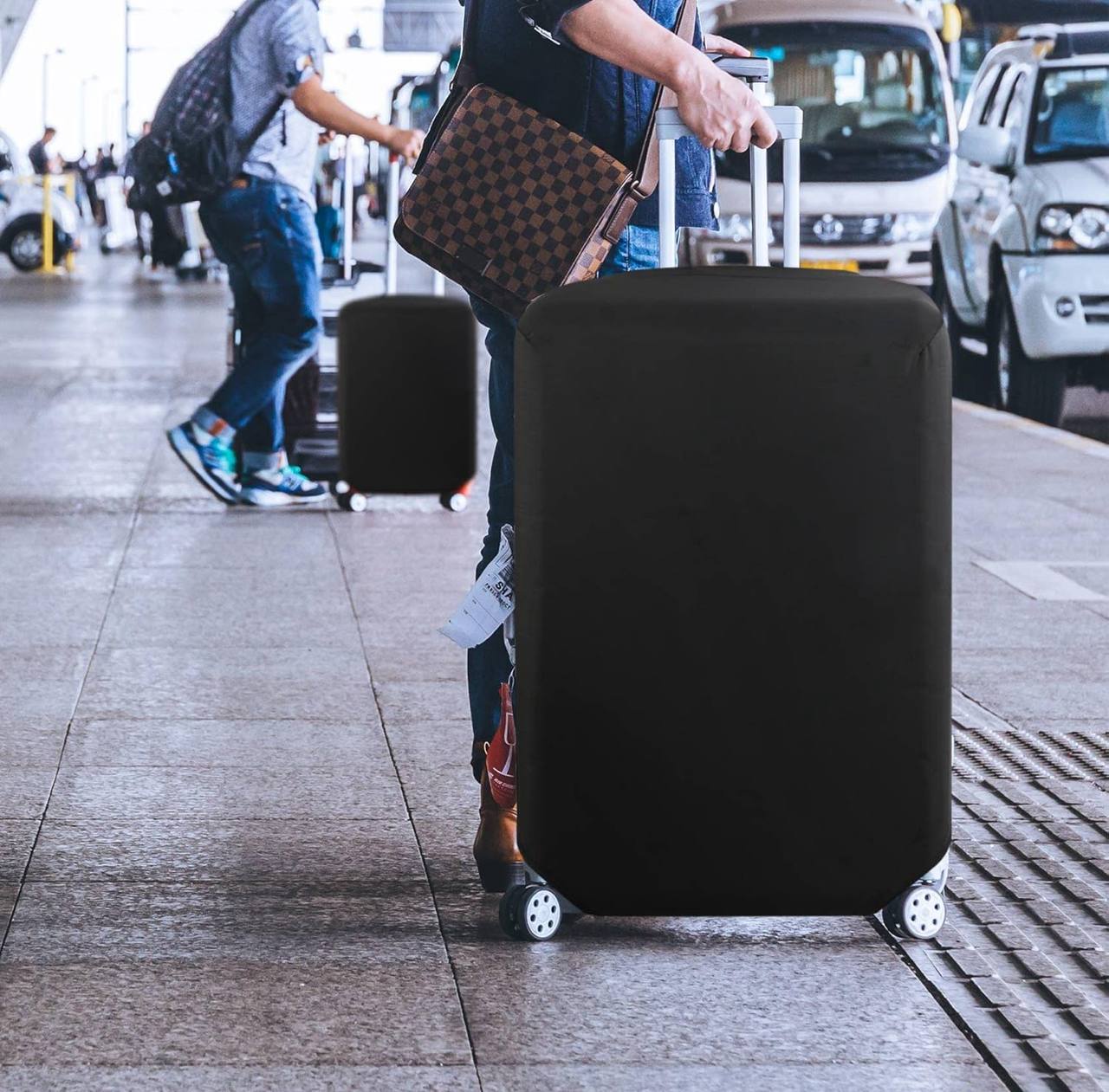 Stretchy Travel Luggage Bag / Suitcase Protector in Grey and Black Colors,