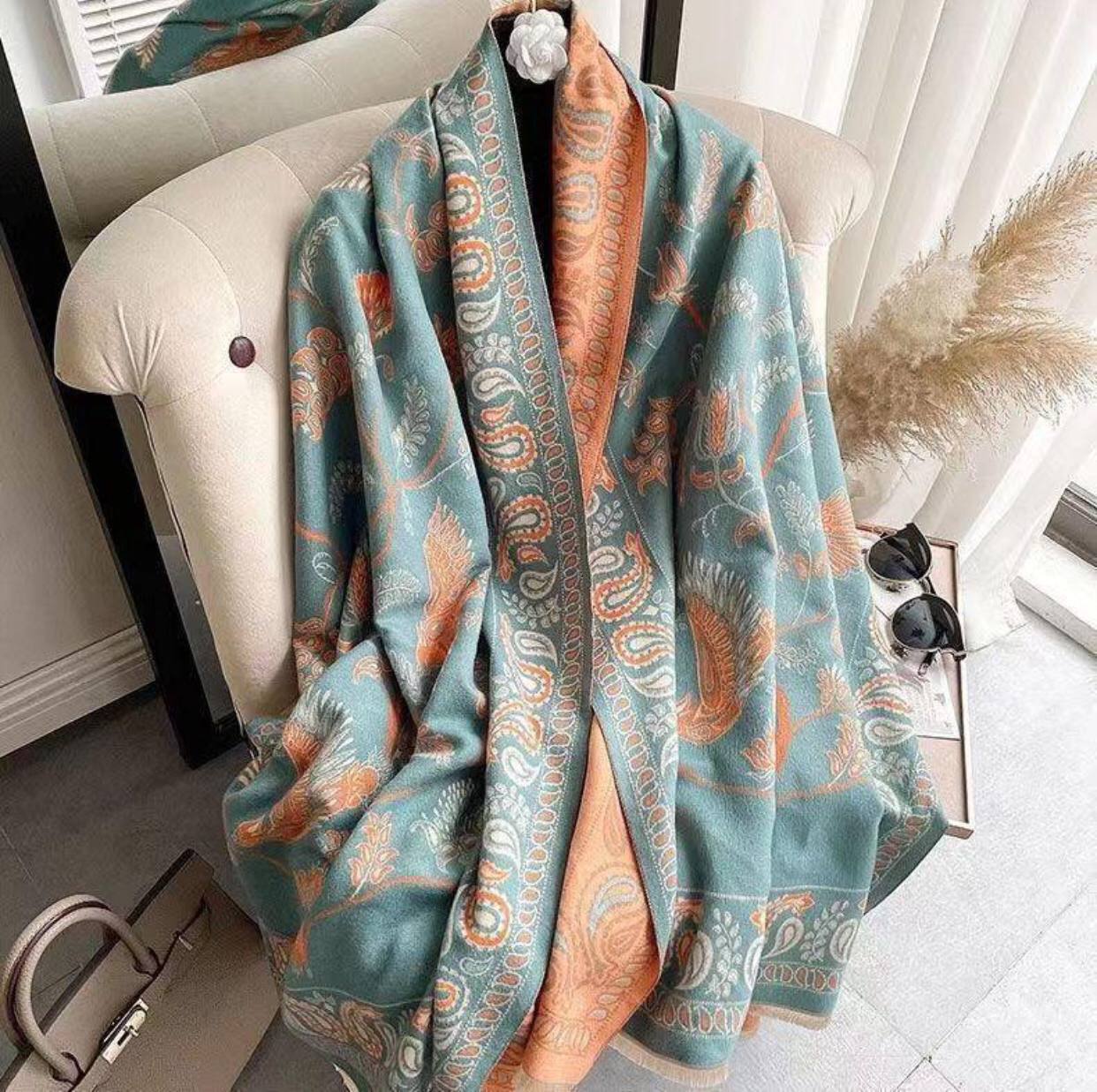 Luxury Floral Print Scarf for Women