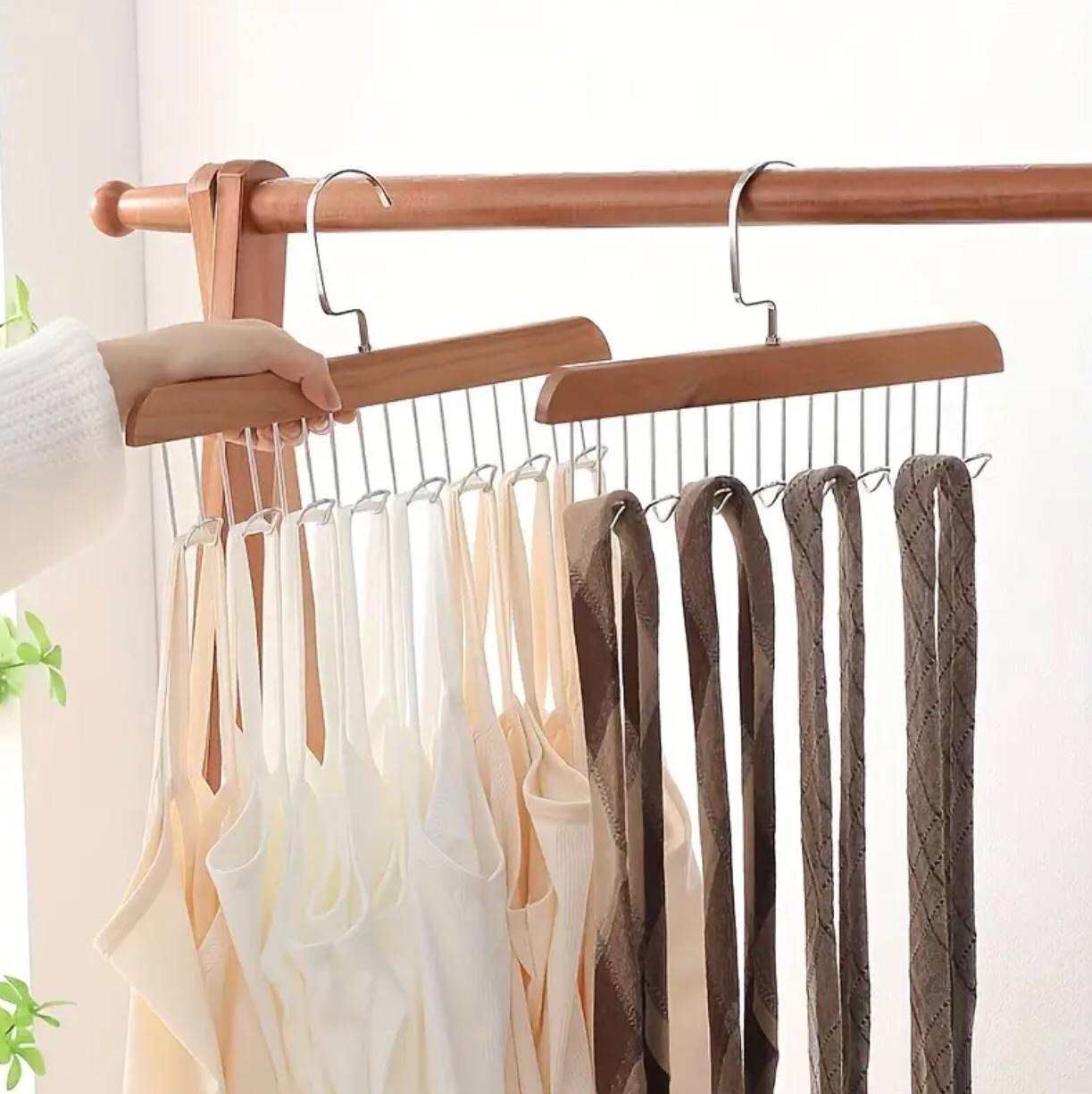Wooden plank multipurpose 8 hook hanger.
