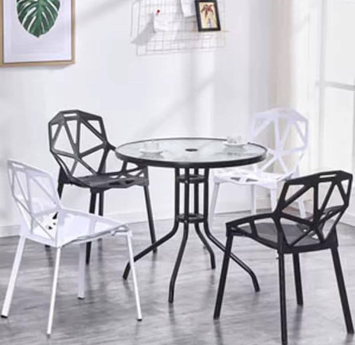 Modern simple geometric pattern like plastic chairs