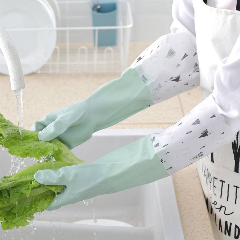 Long silicon waterproof kitchen/household gloves
