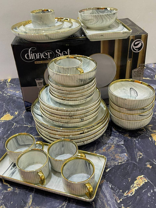 Marble gold dinner set