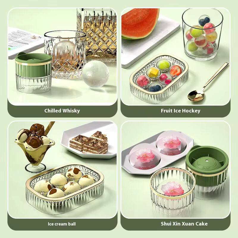 2 in 1 ice cube maker with tray and ball maker