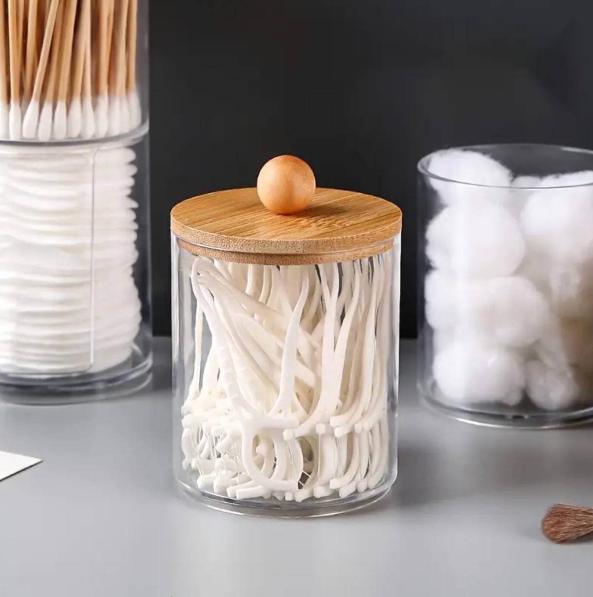 2pc cotton pad holder jars