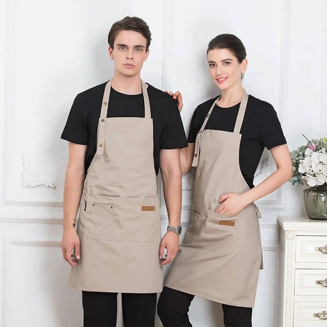 Unisex Apron with Pockets and adjustable neck strap