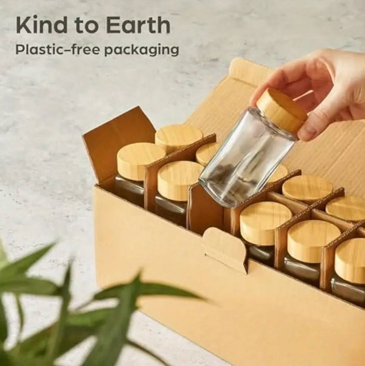 16PCS SET PREMIUM THICK GLASS STORAGE JARS WITH BAMBOO