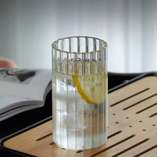 Ribbed Aesthetic Highball Crystal  Glassware 6pc