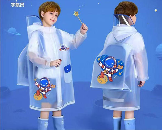 High quality children's raincoat with a wide brim hat