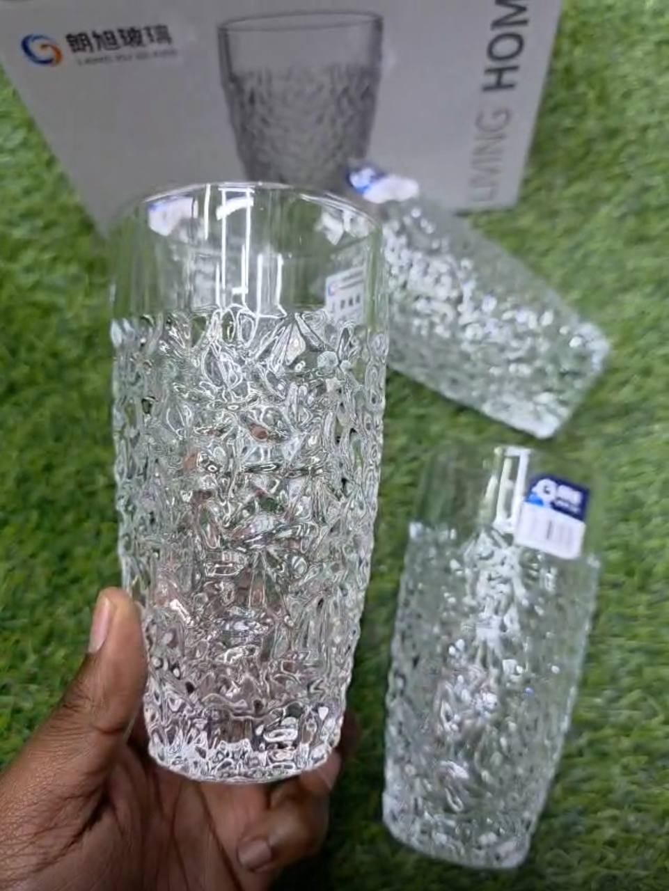 6pc Premium Modern Clear transparent Glassware