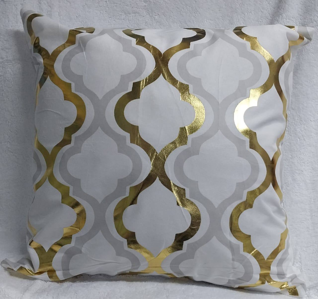 Gold printed cushion covers