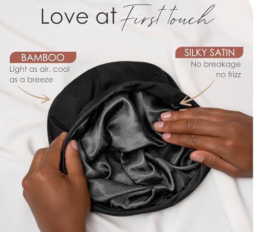 Unisex Hair Bonnet Beanie with Elastic Tie Band