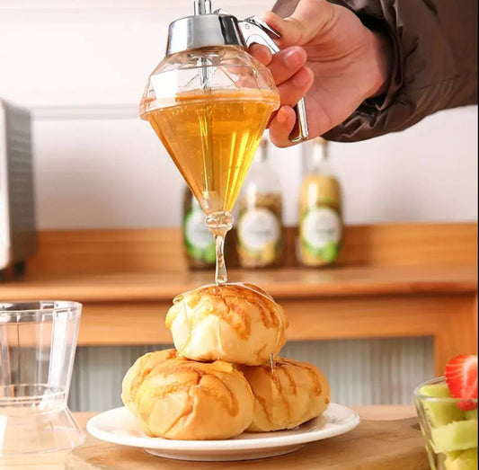 Diamond shaped honey dispenser