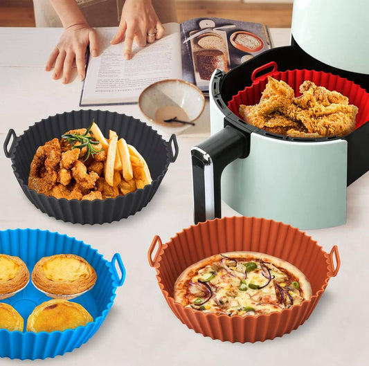 Food grade silicone 16-22cm air fryer liner baking tin