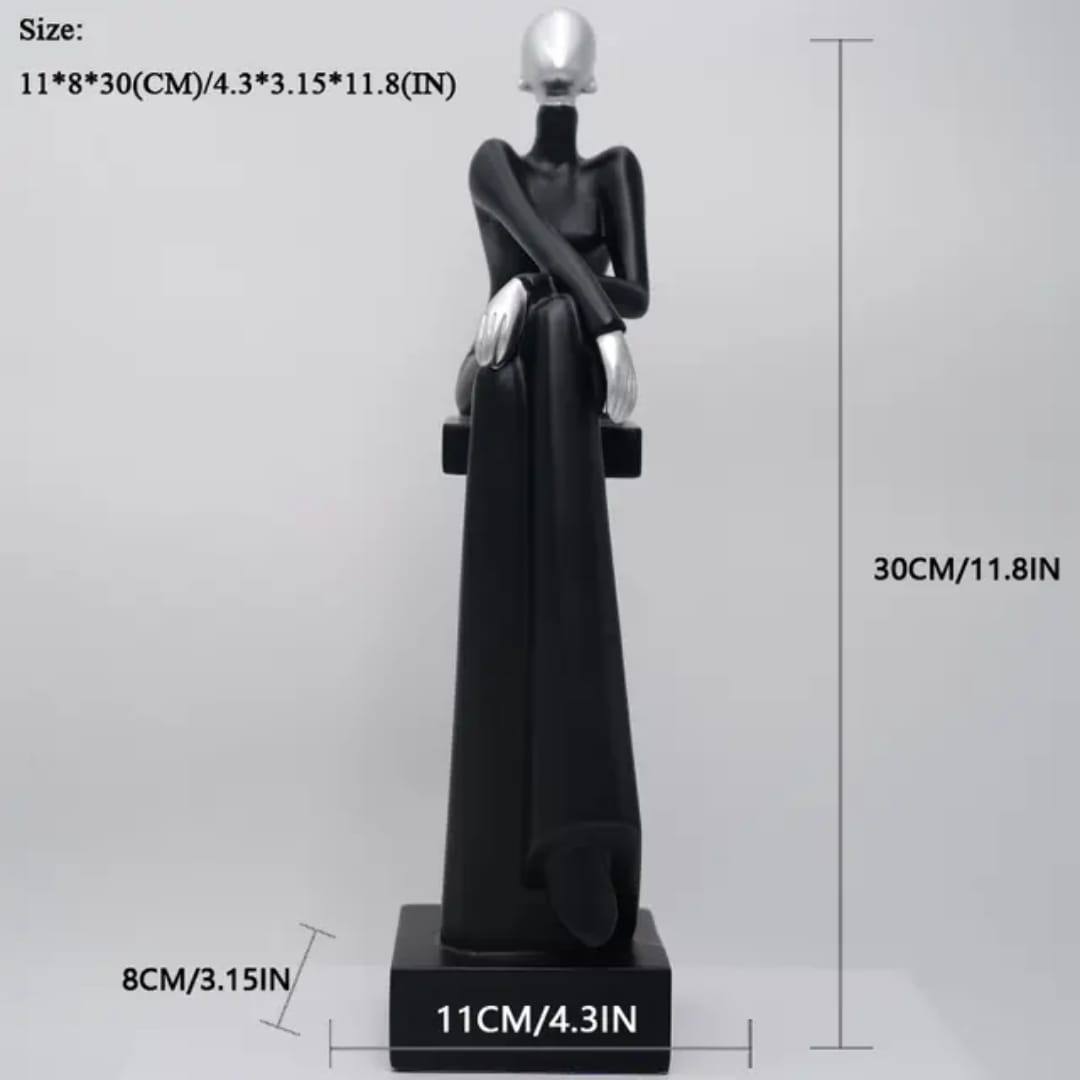 Art Resin women sitting sculpture for Home and office decoration