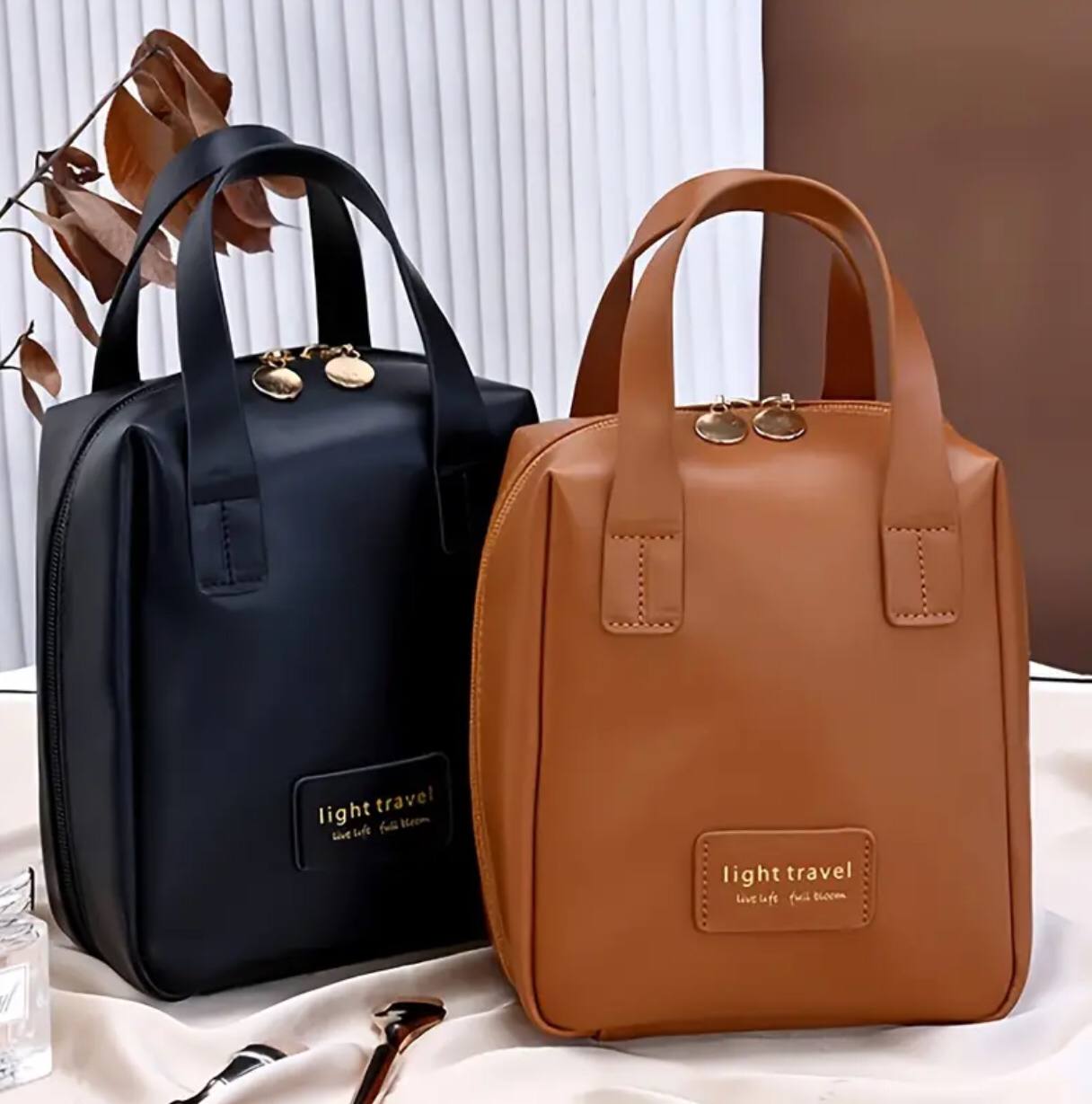 Pu leather multi_function cosmetics bag