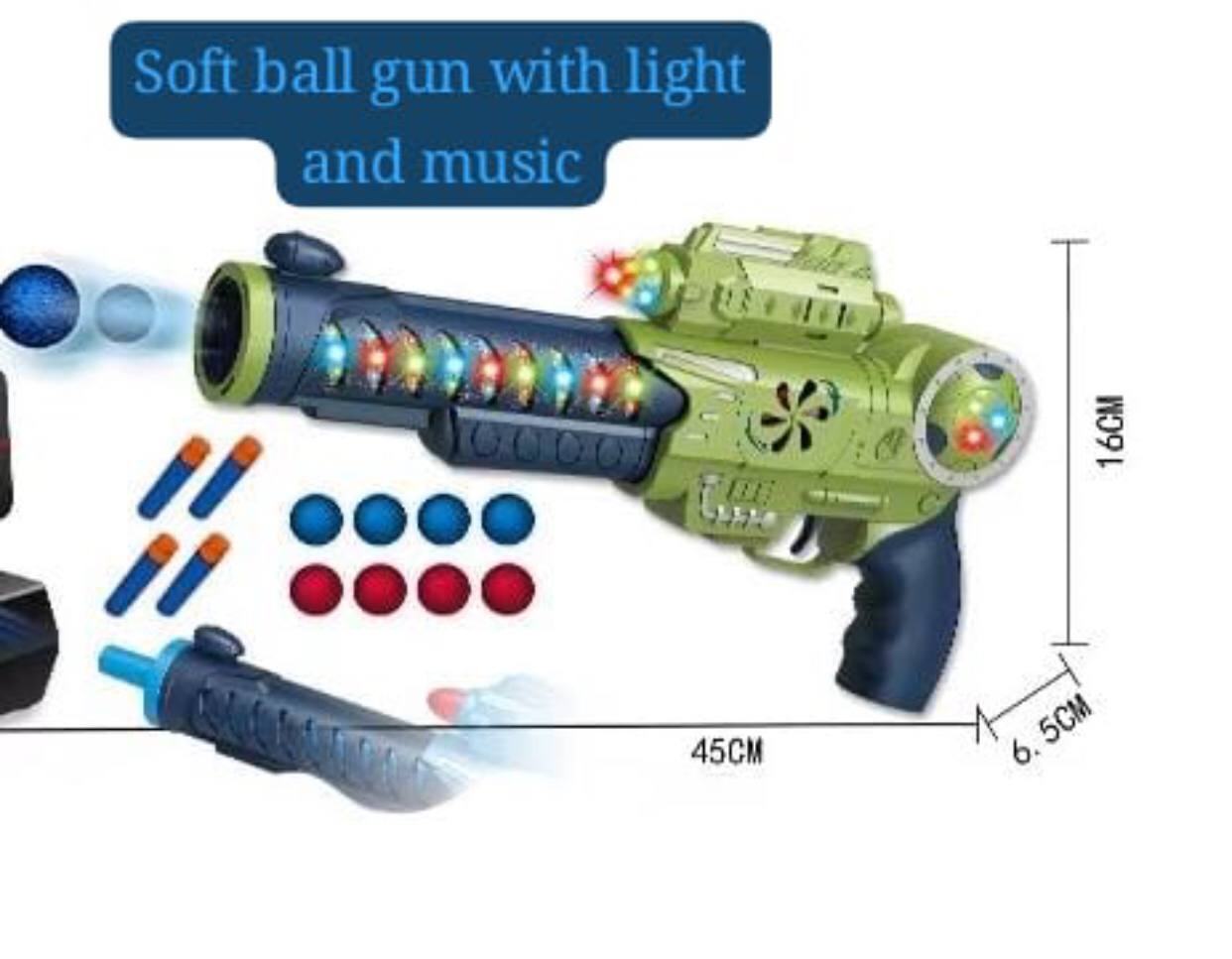 Sound Light Electric EVA Foam Soft Bullet Air Gun Toys