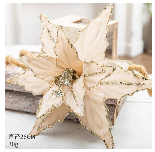 Artificial Flowers Christmas Flower Pendant New Simulation Pattern Diy Red Multi Layered Christmas Tree Decoration