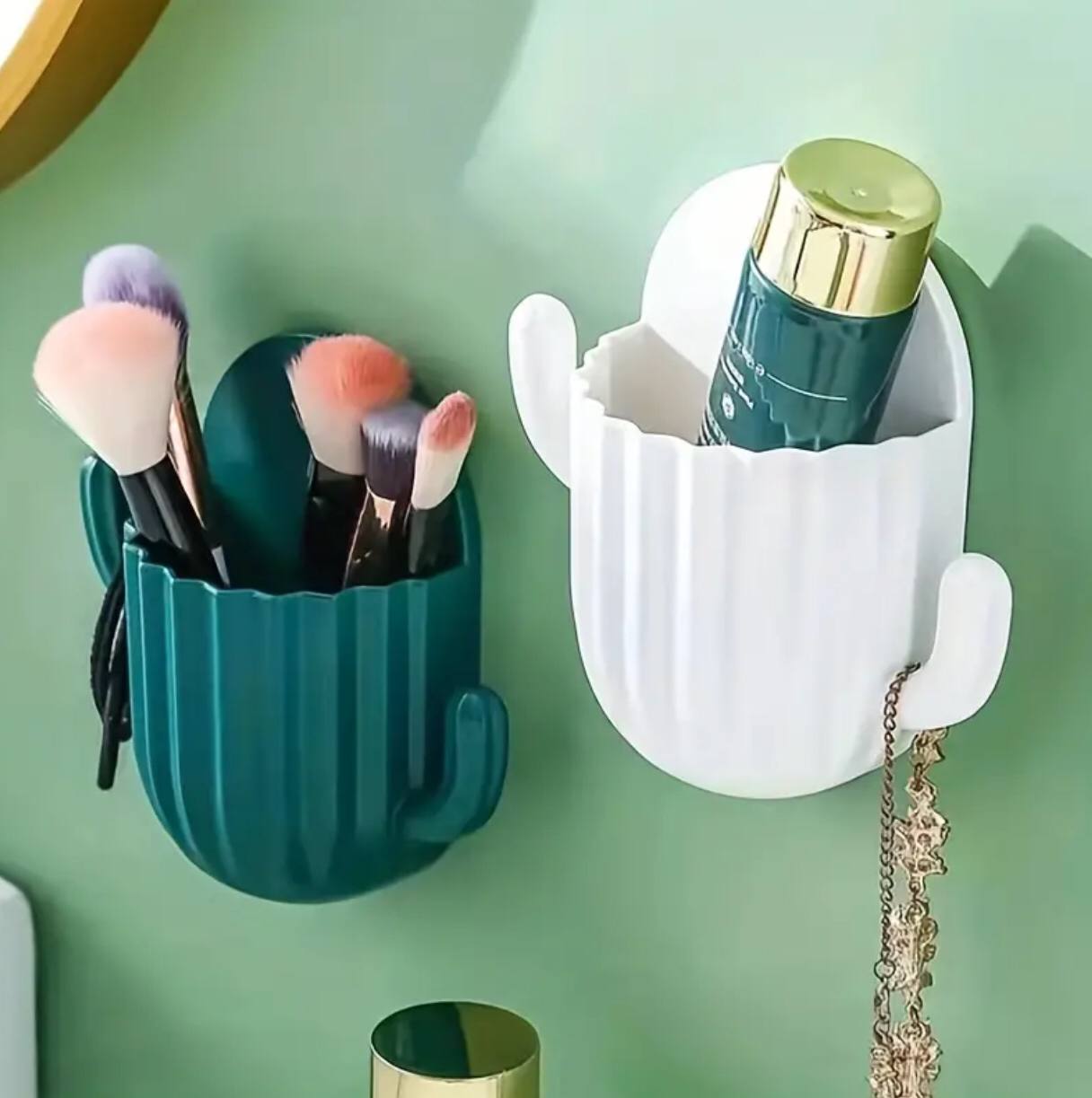 Multipurpose  Self-adhesive Cactus Storage Rack Kitchen Bathroom, Toothbrush holder