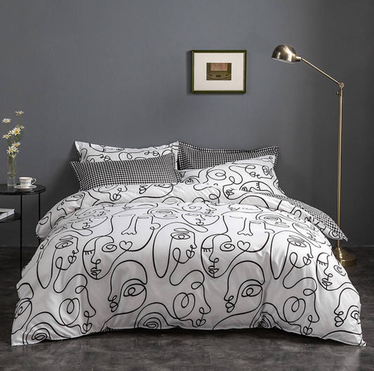 Abstract print duvet cover.