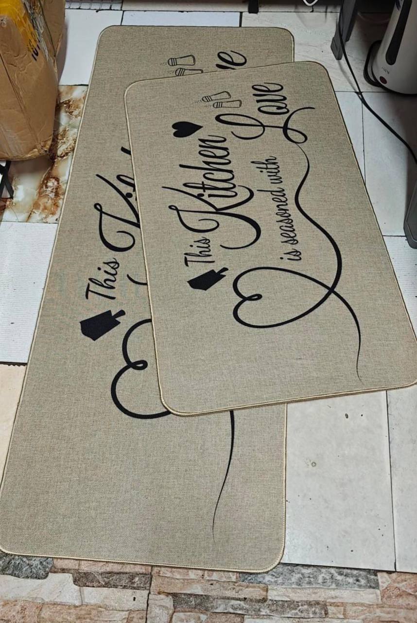 Big size 2pc kitchen mats with  rubber bottom