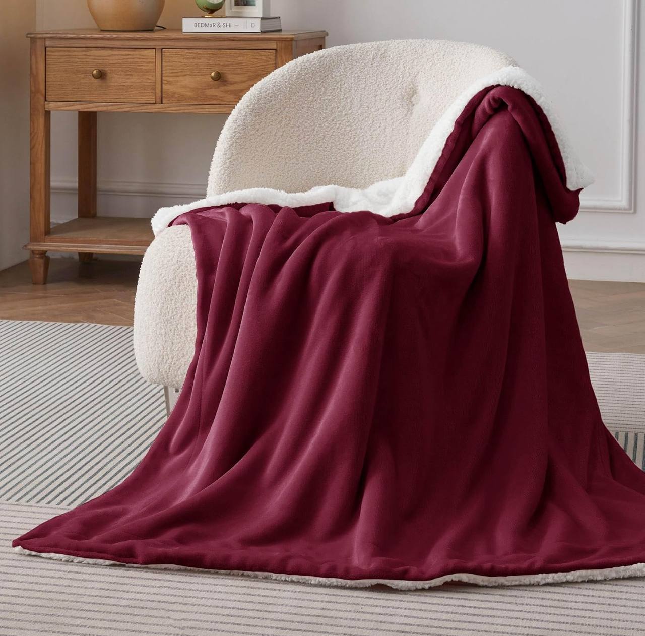 Sherpa flannel throw blankets