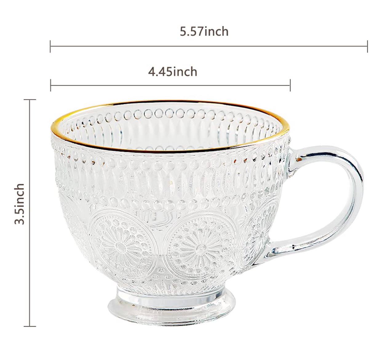Set of 3 Romantic 500ml premium water/tea glass set