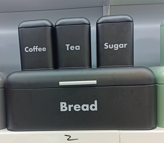 Bread Bin with Three Canister Set