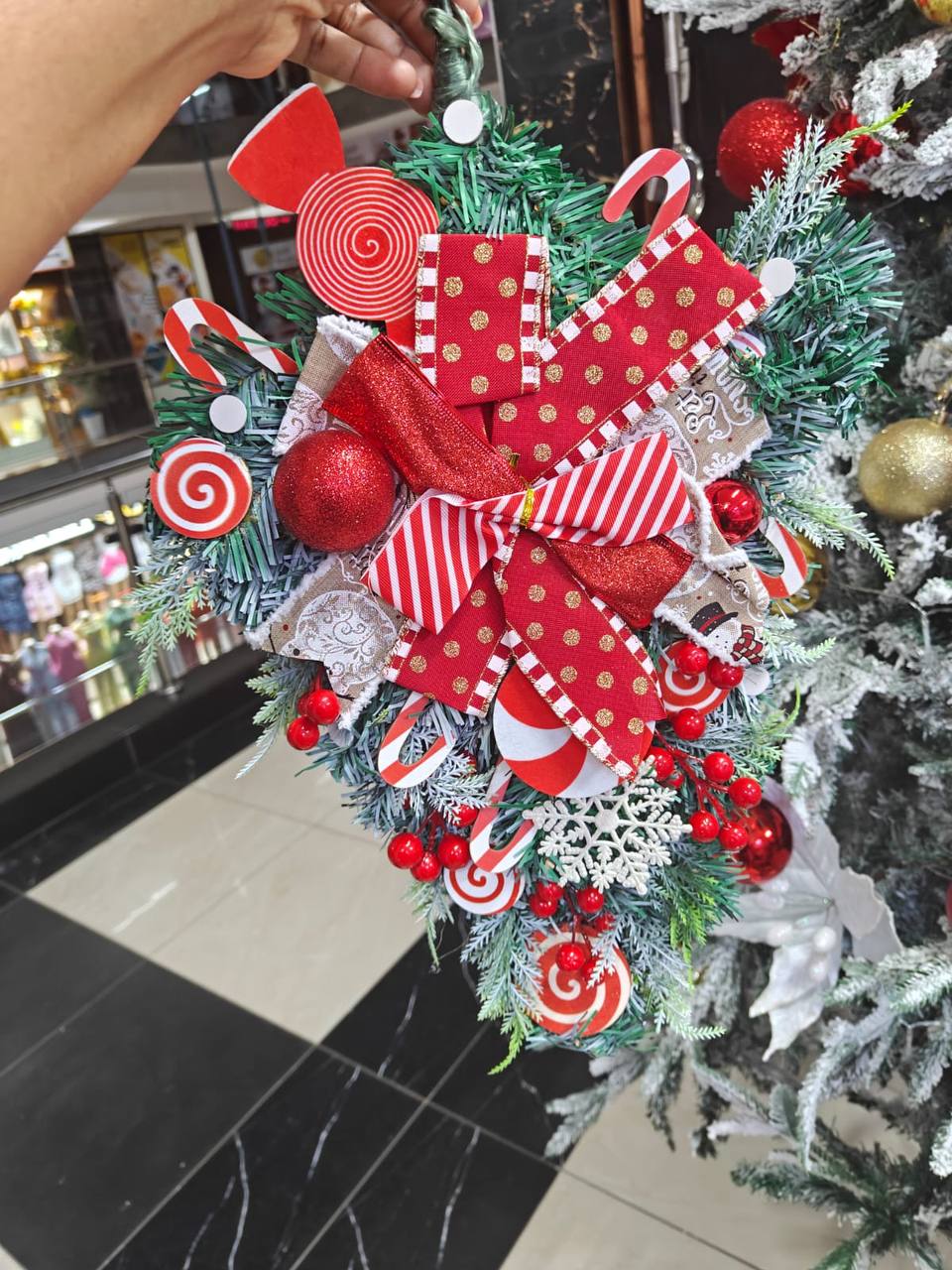Candy Cane Christmas Wreath