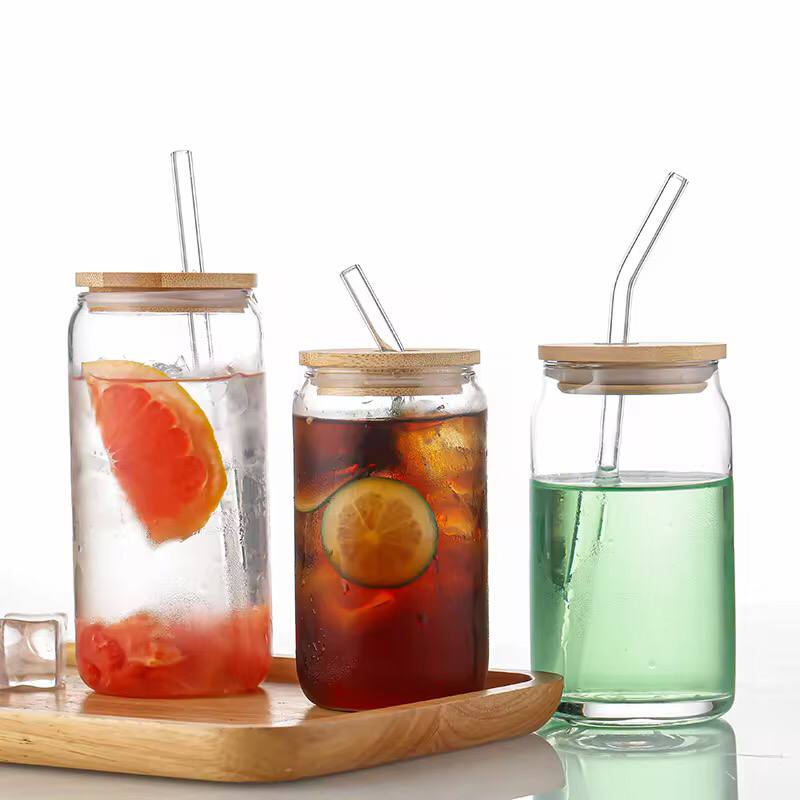 500ml Glass Cup With Lid and Straw  
Price