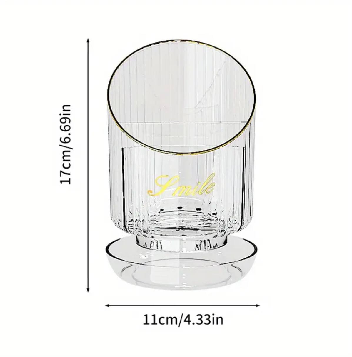 Rotating makeup brush holder