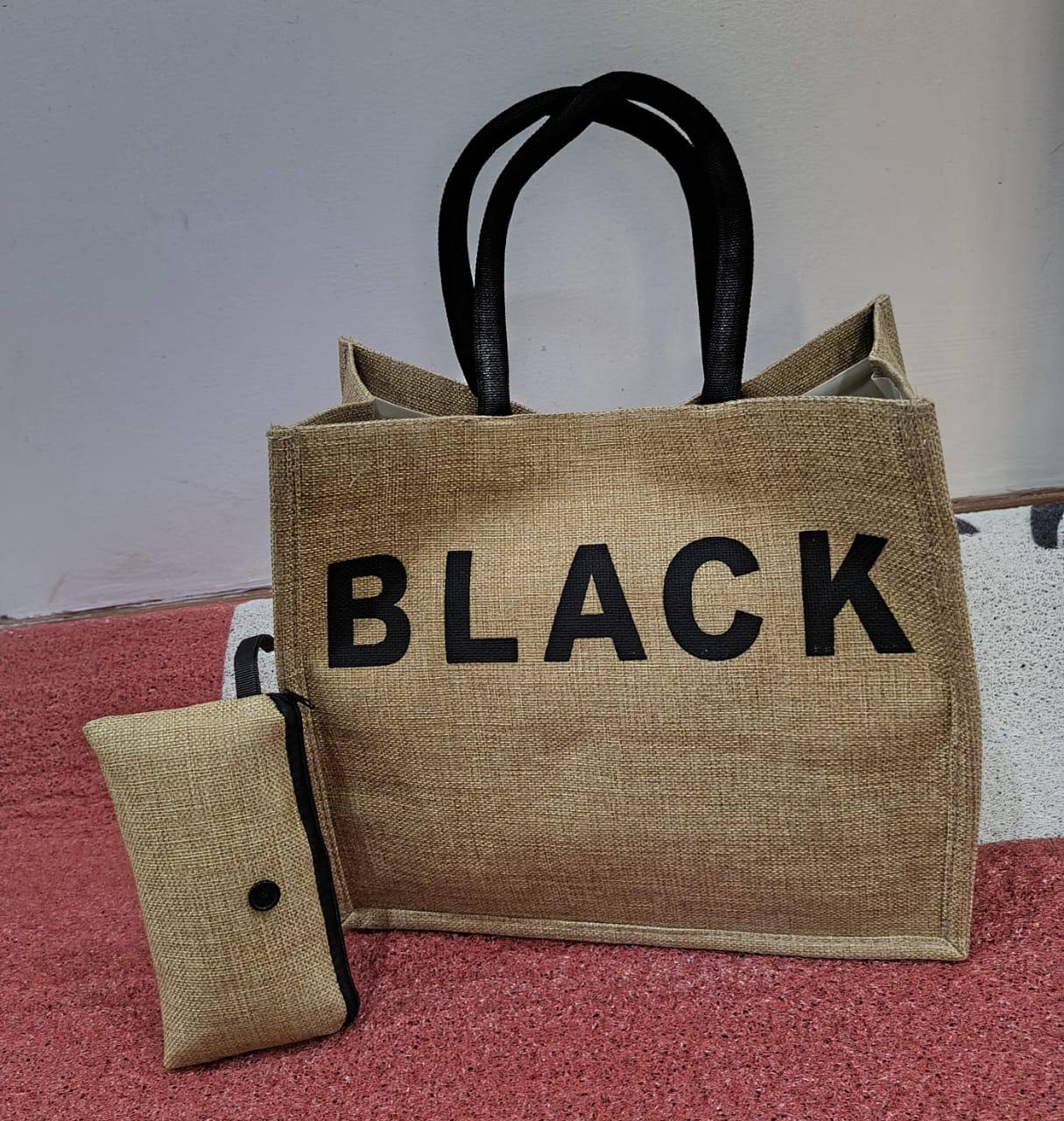 Black Tote Bag with Coin Purse