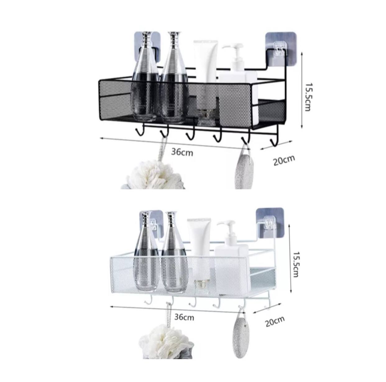 Mesh Bathroom rack with hooks