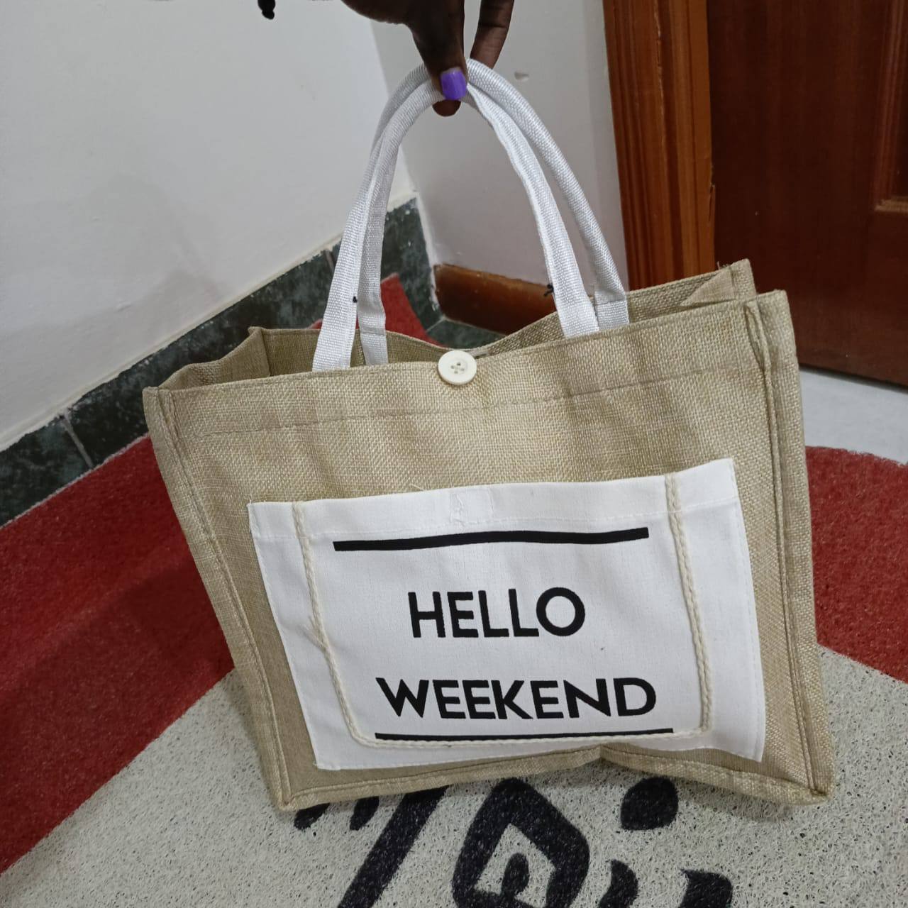 Hello Weekend Tote Bag