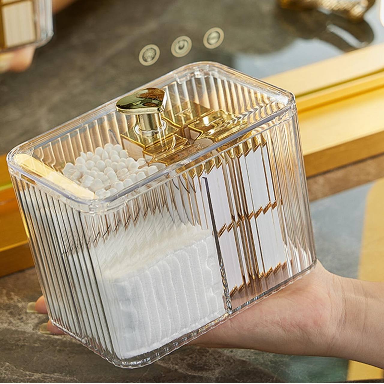 Transparent Acrylic Cotton Swab Storage Box