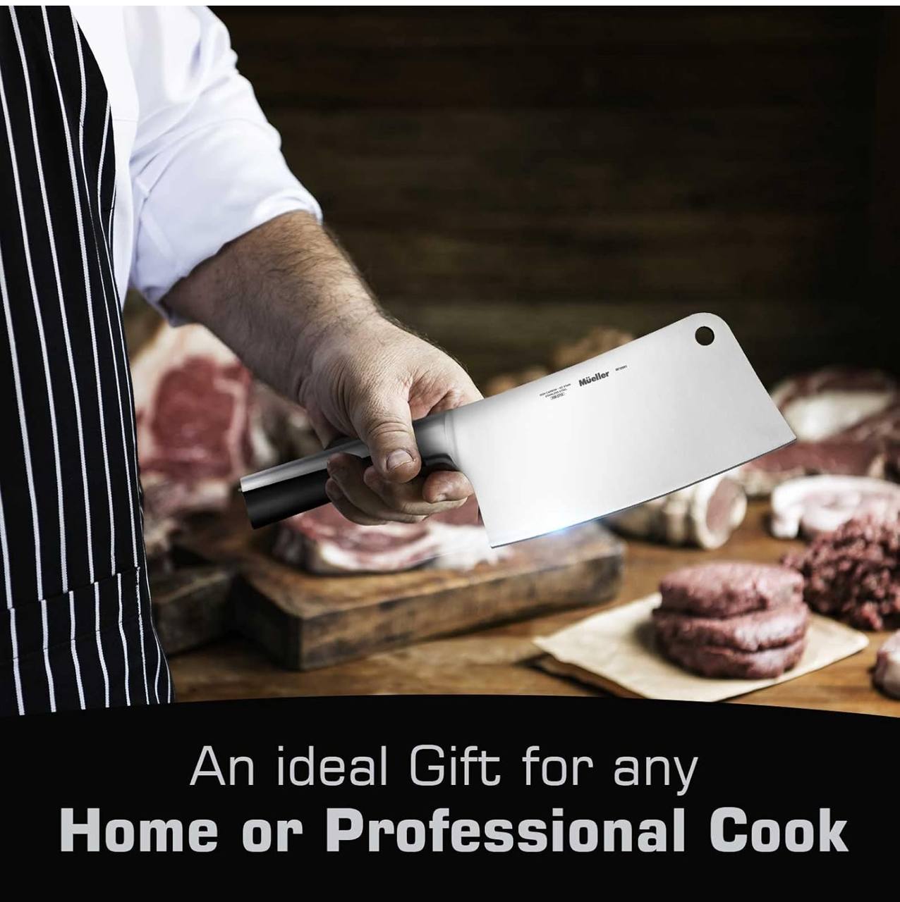 Cleaver Knife, Meat Cleaver, 6.5 inch Kitchen Butcher Knife