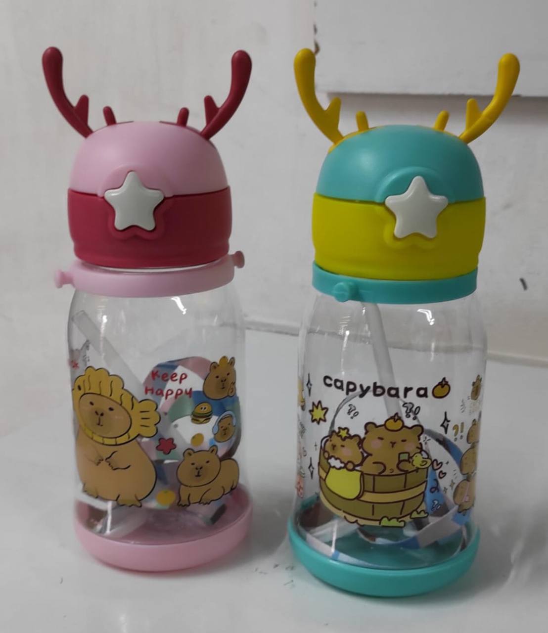 Cute Cartoon Horn Shape Sipper Bottle for Kids