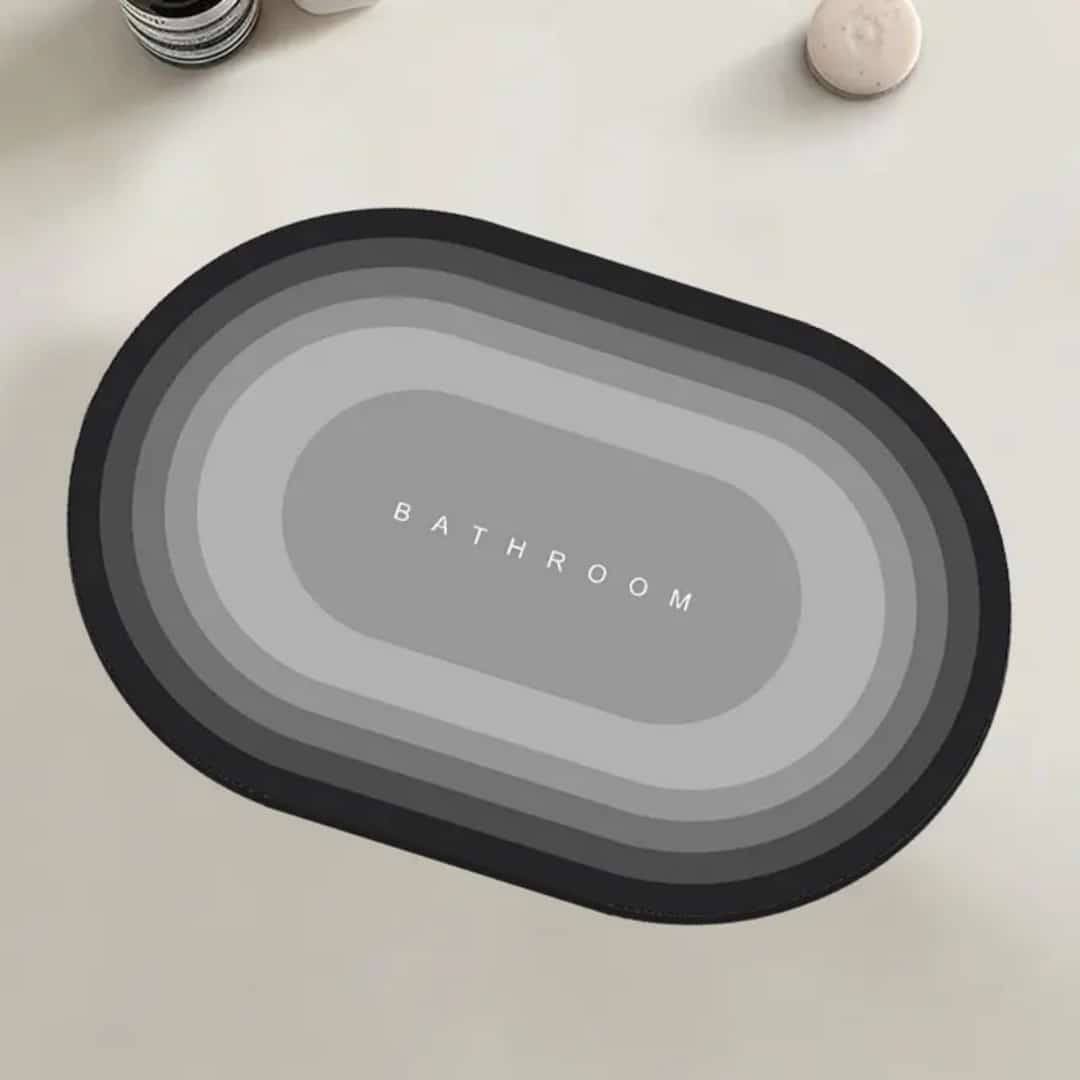 Oval Antislip absorbent bathroom mat