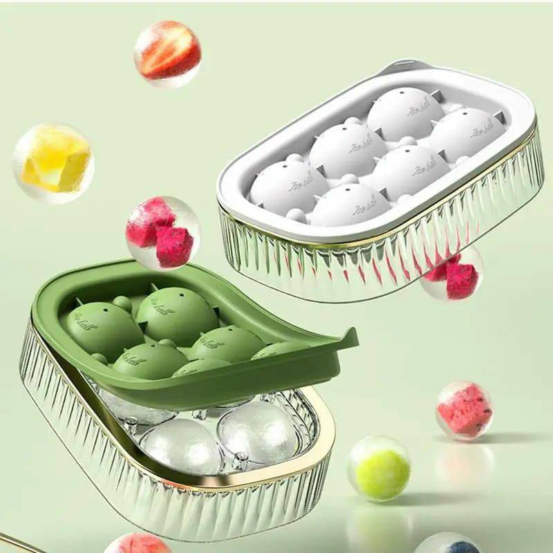 2 in 1 ice cube maker with tray and ball maker