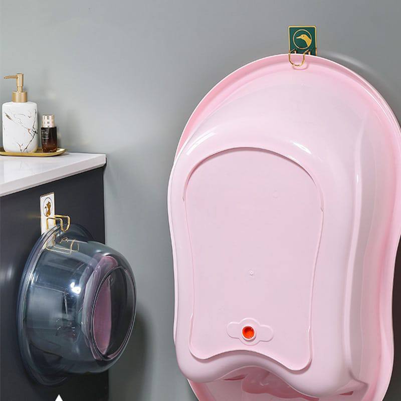 Wall Mounted Strong Adhesive Hook Door Sticky Hanger Stainless Steel Wash Basin Holder