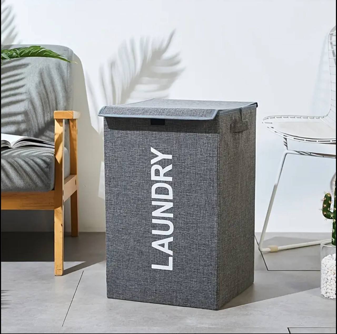 Large Capacity Foldable Laundry basket  with lid and Handles