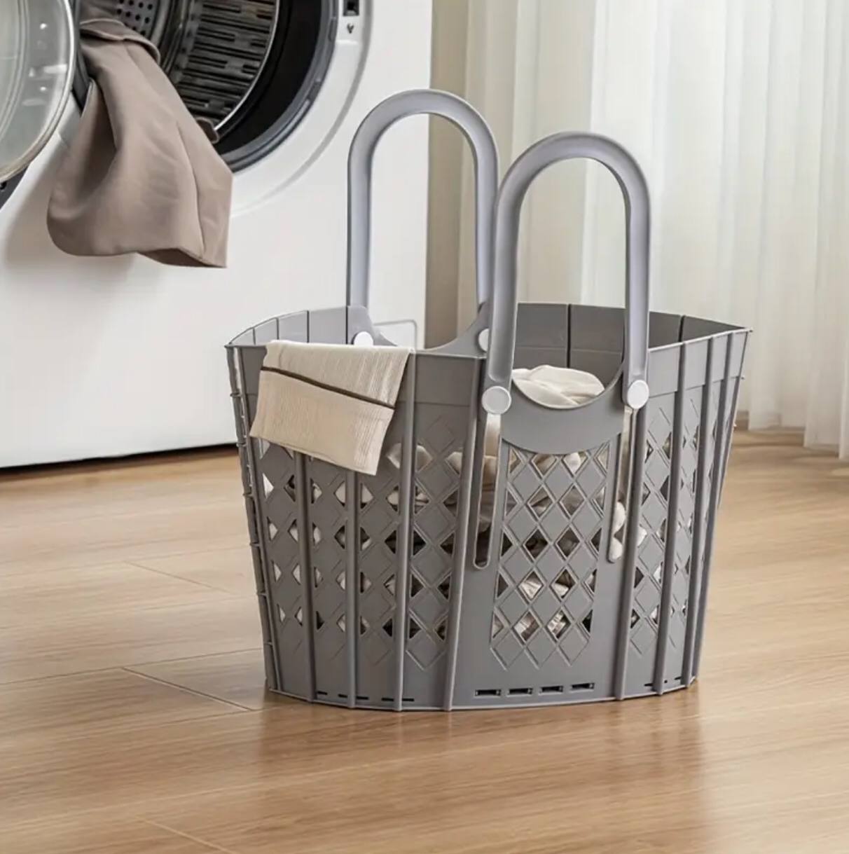 Plastic Handheld Folding Dirty Clothes Basket
