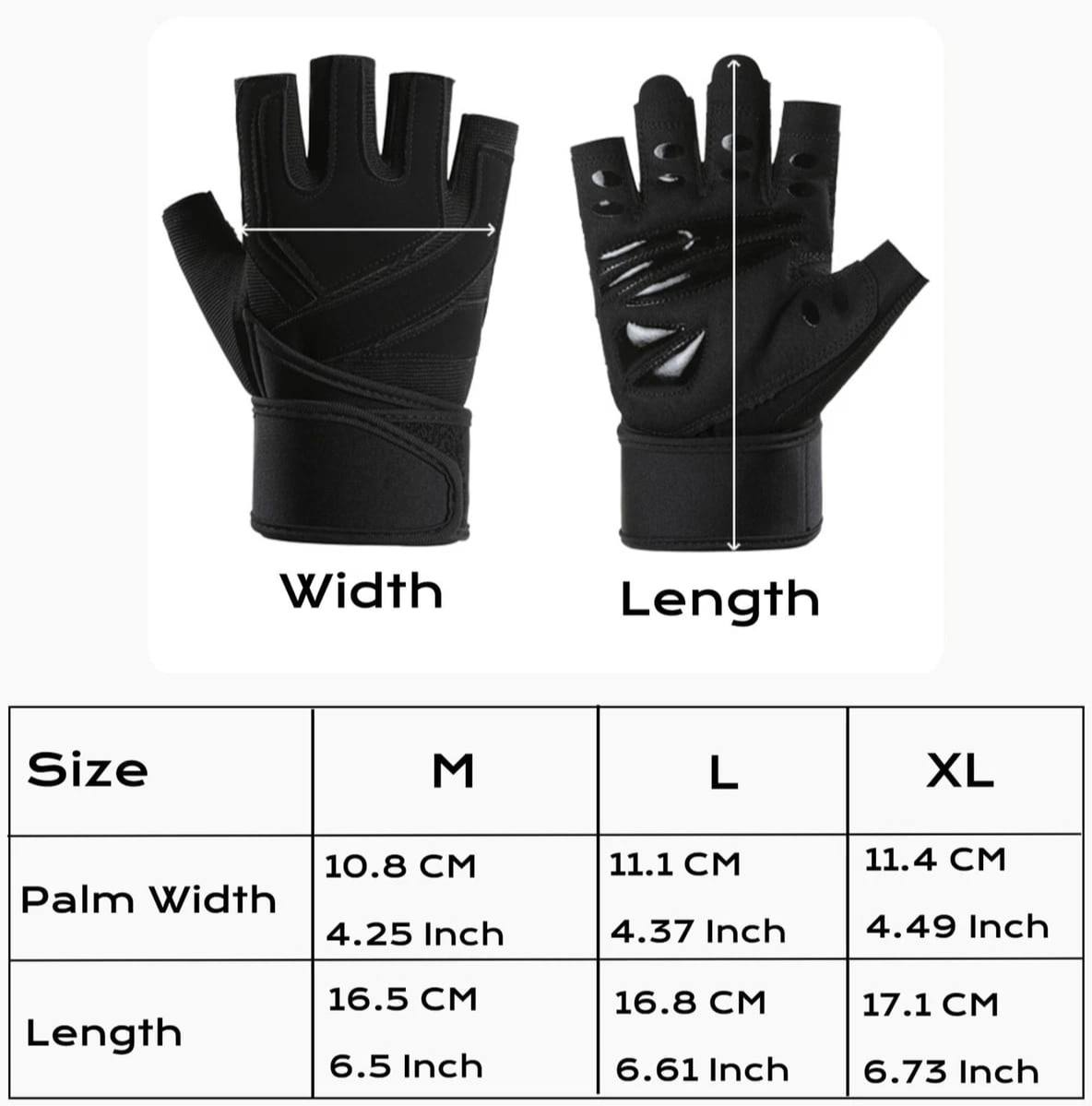 Anti-slip workout gloves with extended wristband