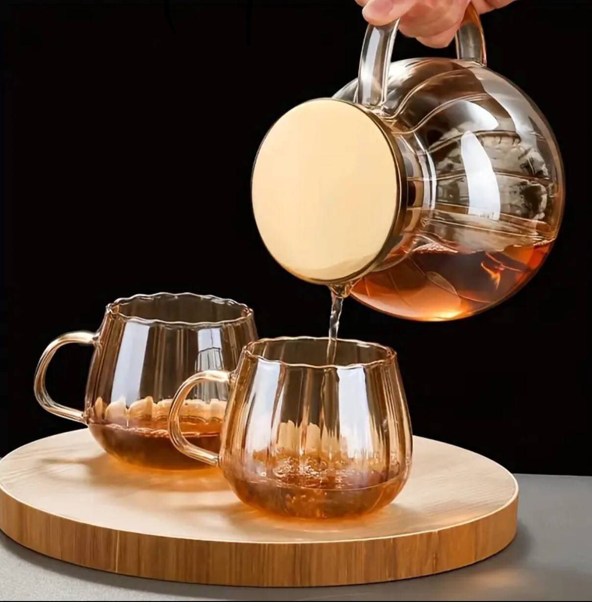 Stripped Pumpkin shape borosilicate cups