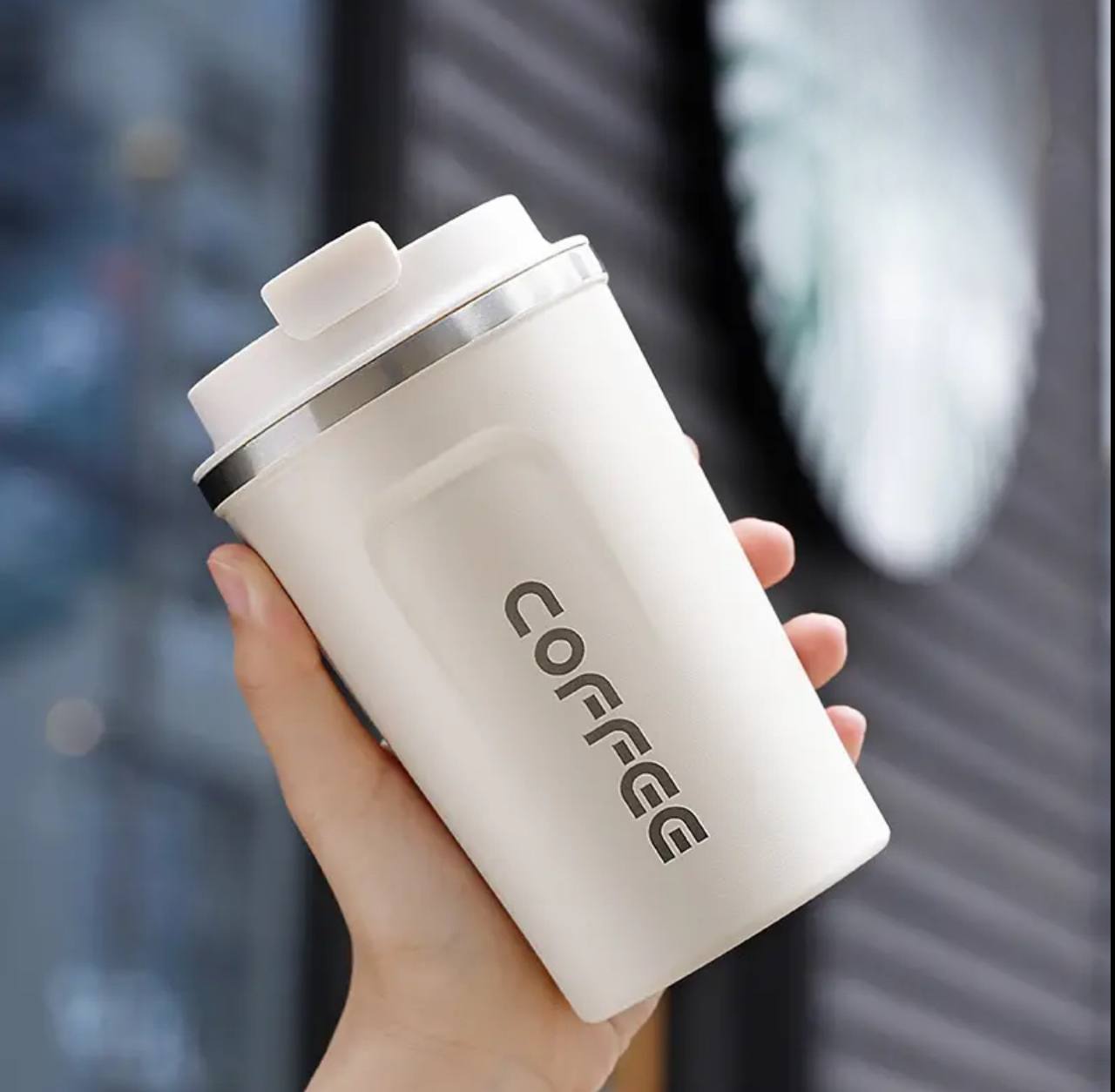 Digital stainless steel coffee mug