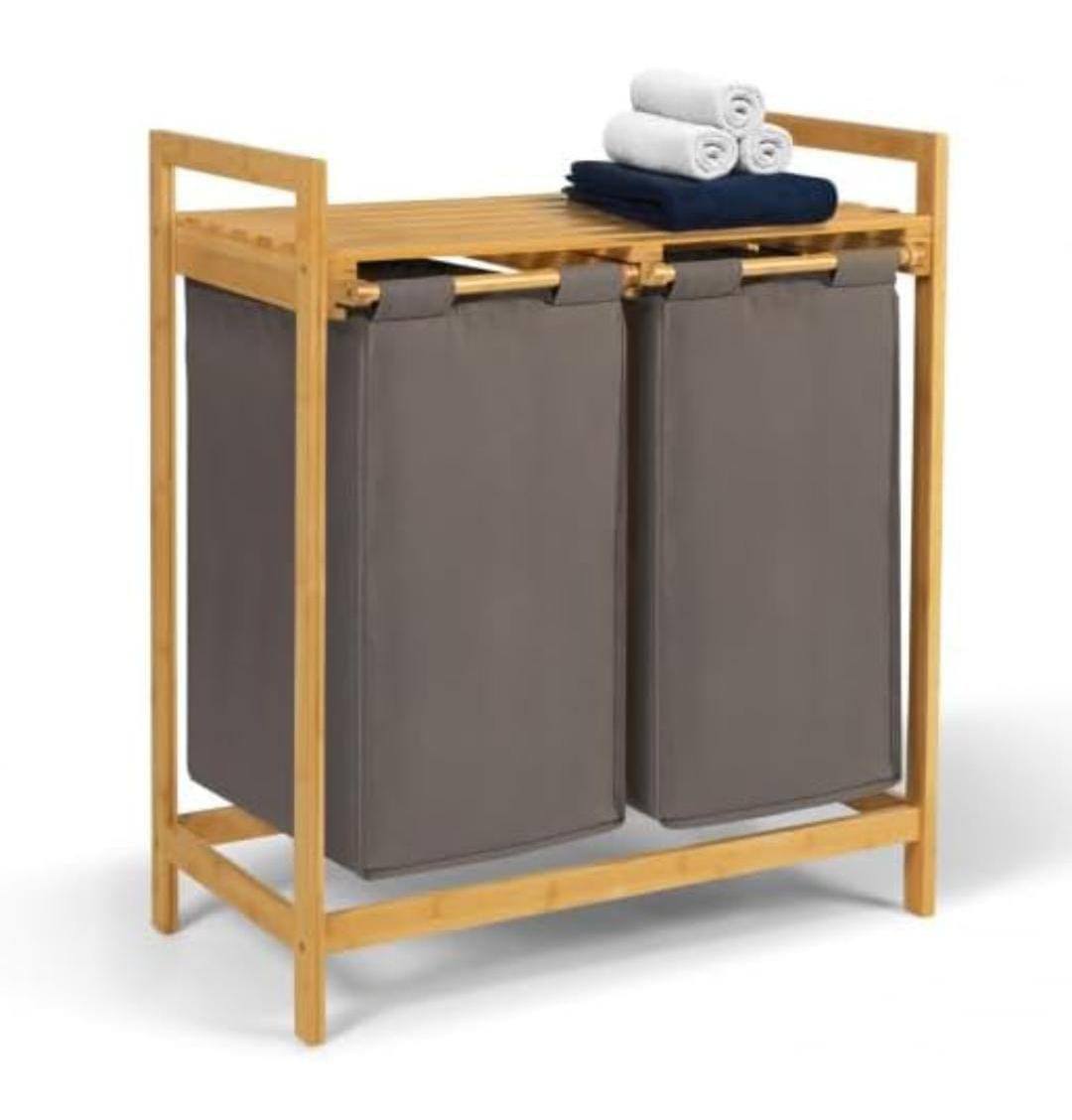 Premium Quality laundry
sorter 2 in 1 mounted on Bamboo stand.