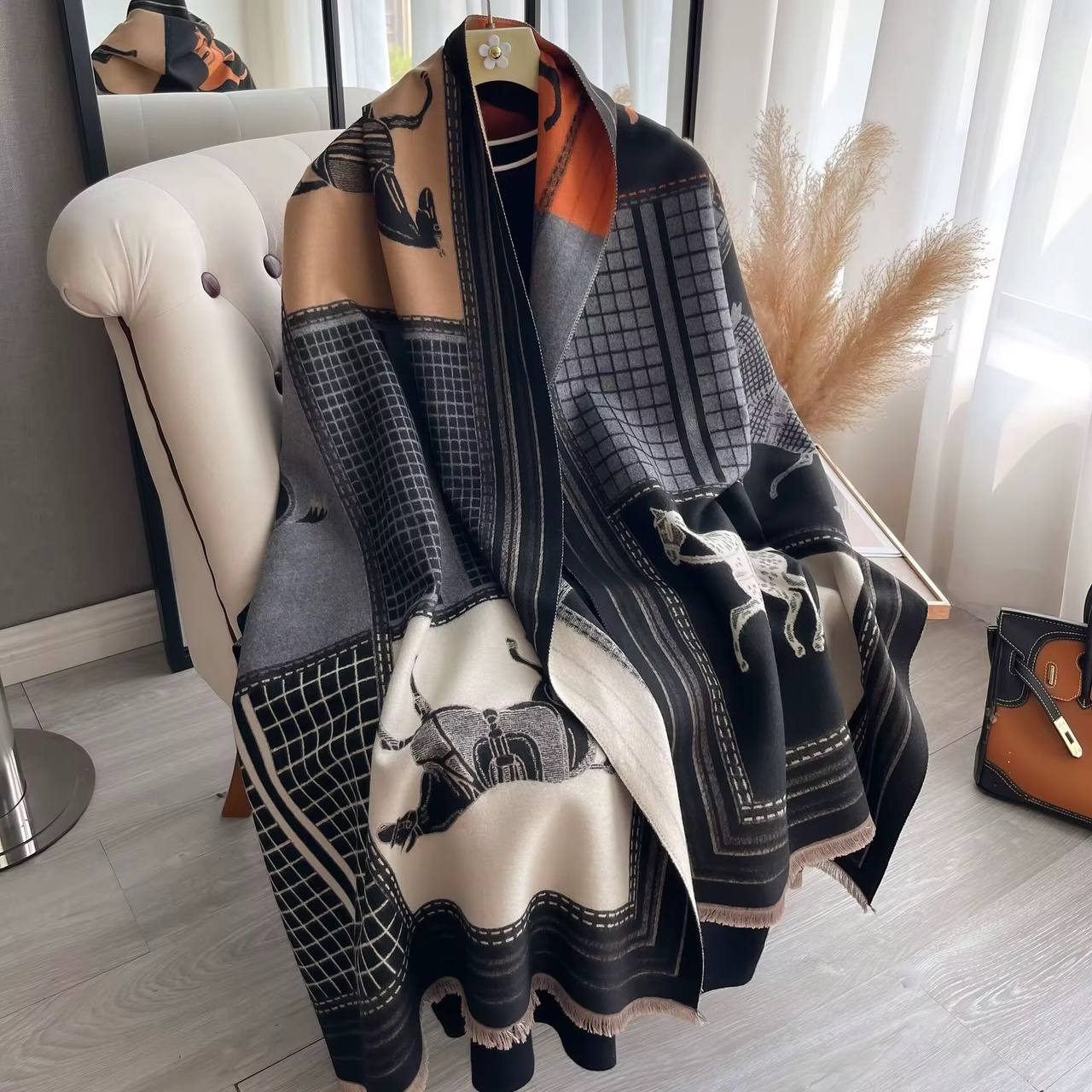 Luxury Floral Print Scarf for Women