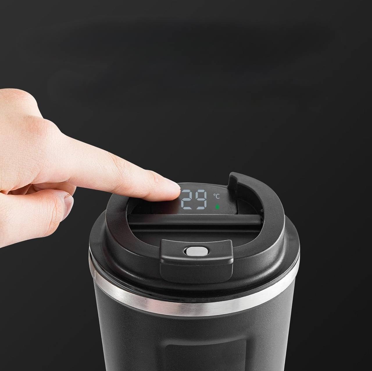 Digital stainless steel coffee mug