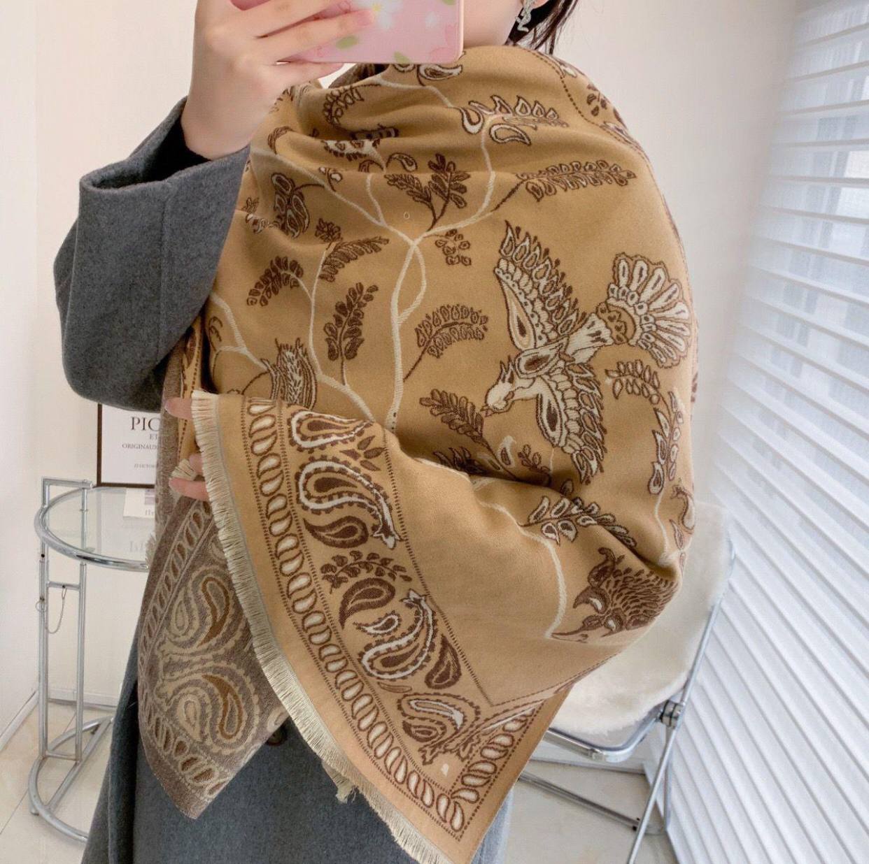 Luxury Floral Print Scarf for Women