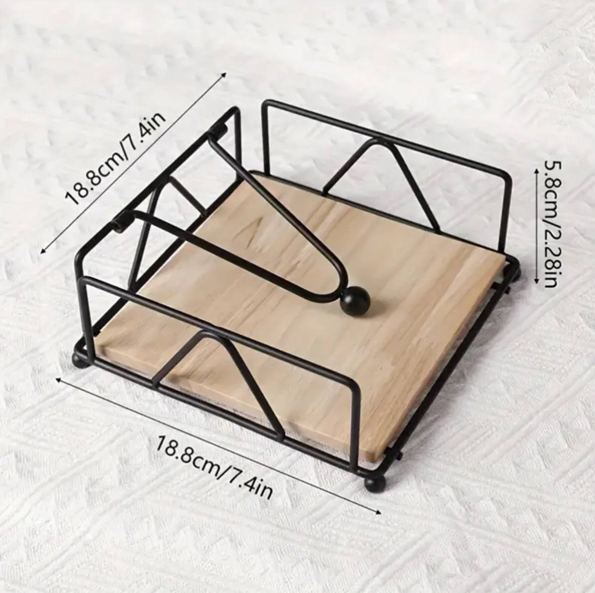 Luxury metallic serviette holder, with Bamboo place on/ napkin holder.